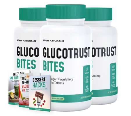 Glucotrust Bites 3 bottles package