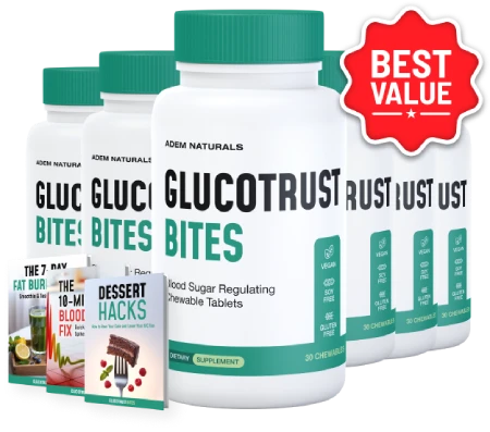 Glucotrust Bites 6 bottles package